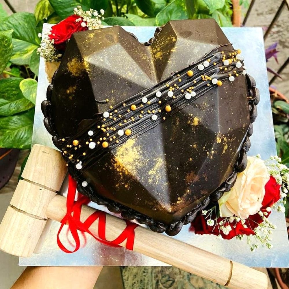 Pinata cake heart shaped